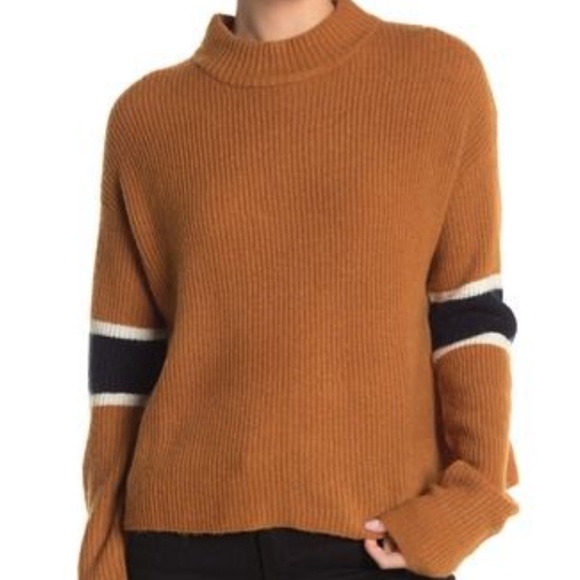 Brown Mock Turtleneck Sweater 